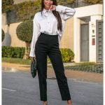 eleganckie spodnie z wysokim stanem