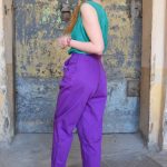 fioletowe spodnie