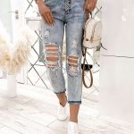 jasne jeansy damskie z wysokim stanem