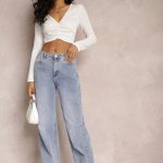 jasne jeansy damskie z wysokim stanem