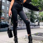 jeansy damskie czarne