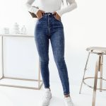 jeansy skinny z wysokim stanem