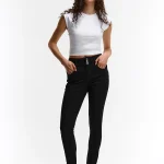 jeansy skinny z wysokim stanem