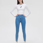 jeansy skinny z wysokim stanem